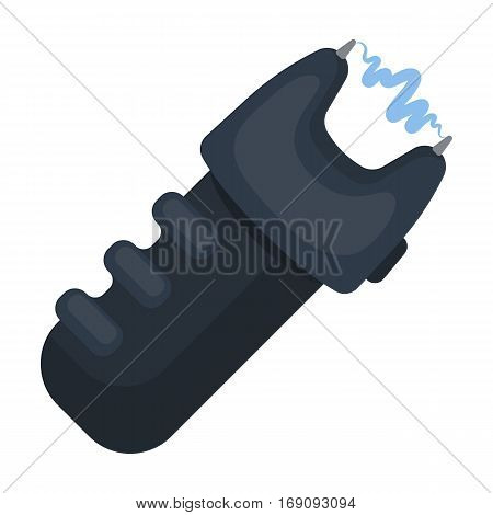 Taser icon in cartoon design isolated on white background. Police symbol stock vector illustration.