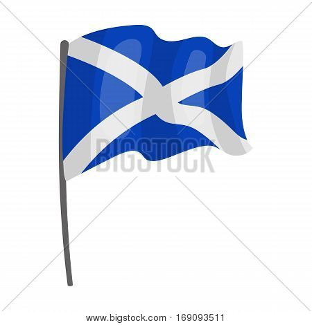 Flag of Scotland icon in cartoon design isolated on white background. Scotland country symbol stock vector illustration.