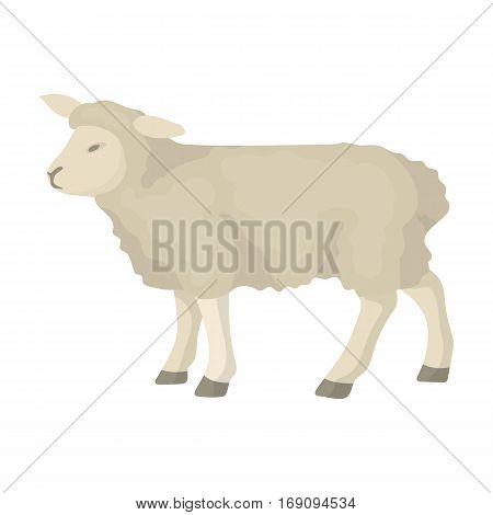 Sheep icon in cartoon design isolated on white background. Scotland country symbol stock vector illustration.