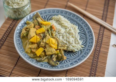 Home made Indian Chicken curry with mango