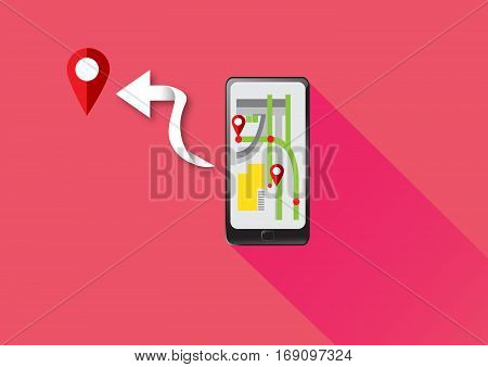 Vector Mobile Gps Navigation Technology on Smartphone