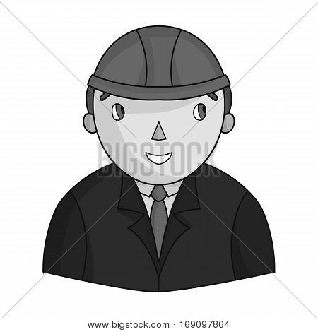 Architect icon in monochrome design isolated on white background. Architect symbol stock vector illustration.