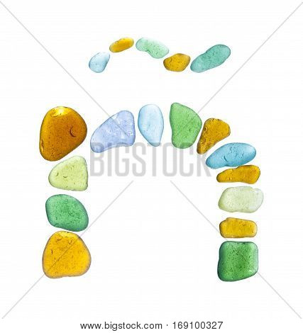 Sea Glass Peices On White