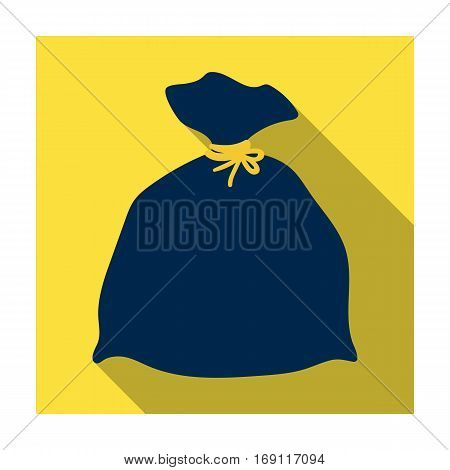 Garbage bag icon in flat design isolated on white background. Cleaning symbol stock vector illustration.