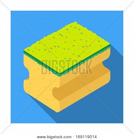 Dishwashing sponge icon in flat design isolated on white background. Cleaning symbol stock vector illustration.