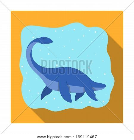 Sea dinosaur icon in flat design isolated on white background. Dinosaurs and prehistoric symbol stock vector illustration.