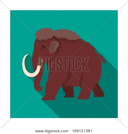 Mammoth icon in flat design isolated on white background. Dinosaurs and prehistoric symbol stock vector illustration.