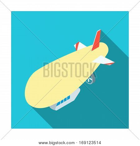Airship icon in flat design isolated on white background. Transportation symbol stock vector illustration.
