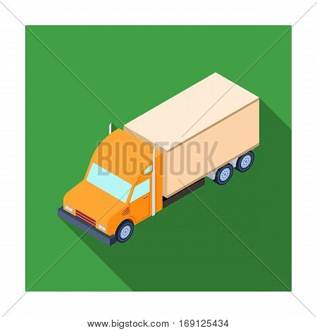 Truck icon in flat design isolated on white background. Transportation symbol stock vector illustration.