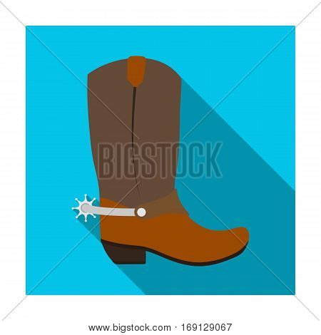 Cowboy boots icon in flat design isolated on white background. Rodeo symbol stock vector illustration.
