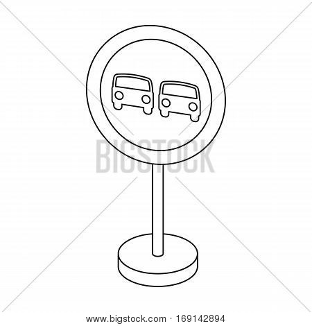 Prohibitory road sign icon in outline design isolated on white background. Road signs symbol stock vector illustration.