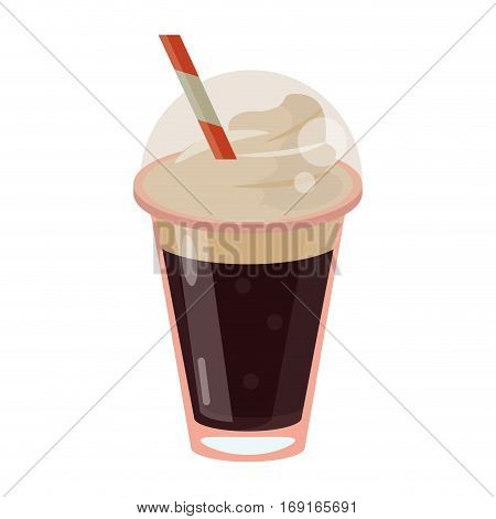 frappe coffee straw take out container vector illustration eps 10