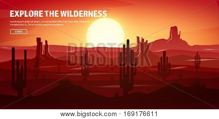 Desert trip. Extreme tourism and traveling. Back to nature. Sands.Exploring Africa. Horizontal line with sky, stars. Mountains, flying birds.Camels