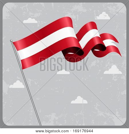 Austrian flag wavy abstract background. Vector illustration.