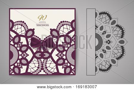 Laser Cut Invitation Card. Laser cutting pattern for invitation wedding card.