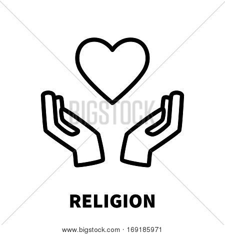 Religion icon or logo in modern line style. High quality black outline pictogram for web site design and mobile apps. Vector illustration on a white background.
