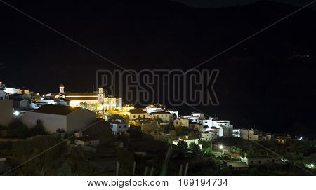 Tejeda Village At Gran Canaria, Spain At Night