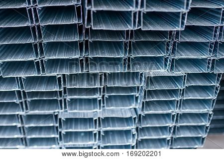automotive components manufacturing plant. Warehouse aluminum profiles