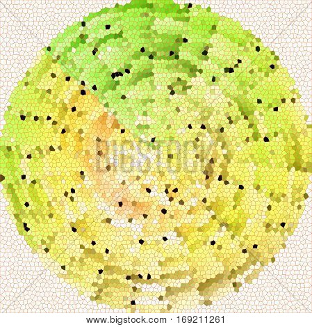 Abstract coloring background of the pastel rainbow gradient with visual mosaic, poolar coordinates and stained glass effects