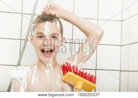 Young Boy Shower