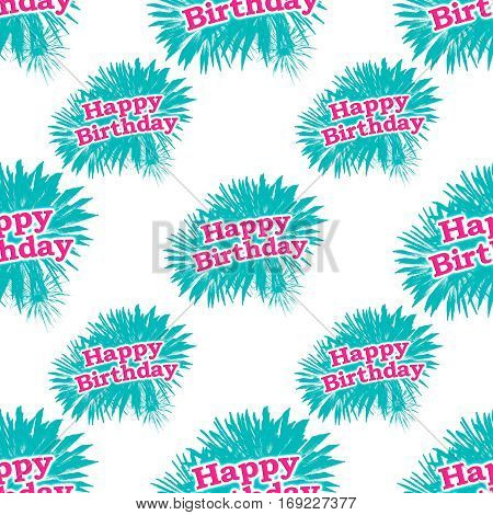 Happy Brithday Typographic Design Seamless Pattern