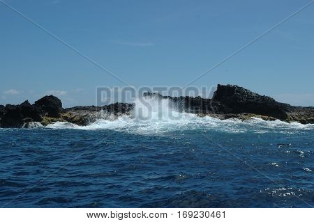Landscape of the islands of Formigas, Azores, Portugal