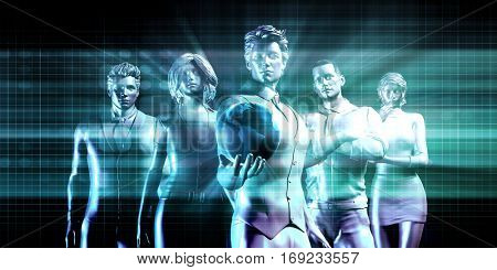 Global Company Team with Business People and Globe 3D Illustration Render