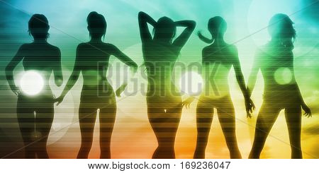 Disco Electronic Music Techno Party Background Art 3D Illustration Render