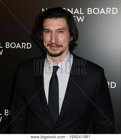 NEW YORK-JAN 4: Actor Adam Driver attends the National Board of Review Gala at Cipriani Wall Street in New York on January 4, 2017.