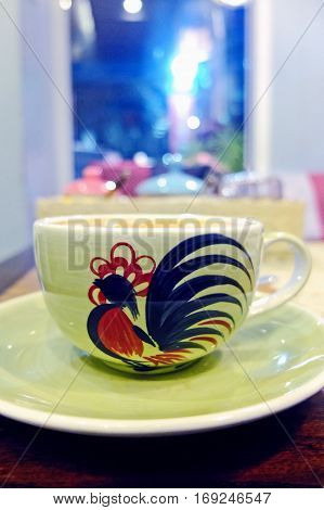 Coffee Cup With Chicken Design