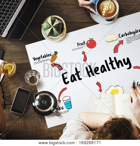 Healthy Eating Food Digram Concept
