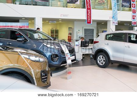 Showroom And Car Kia Of Dealership Kia-zentr Kirov In Kirov City In 2016