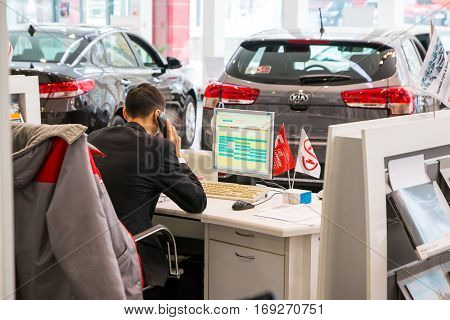 Showroom And Car Kia Of Dealership Kia-zentr Kirov In Kirov City In 2016