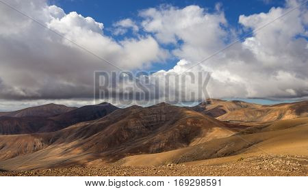 Volcanic landscape of the island of Lanzarote Canary Islands Spain