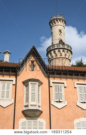 Varese (Lombardy Italy): Giardini degli Estensi historic park at october: Villa Mirabello