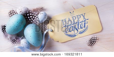 Easter festive background with easter eggs easter on the table