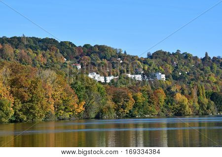 Meulan France - october 31 2016 : the picturesque city in autumn