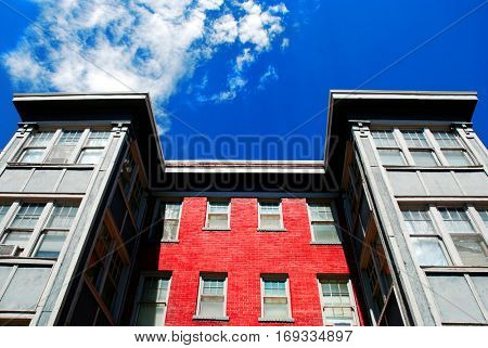 Windows and Sky of Apartment Building Rentals Lease Tenant Landlord
