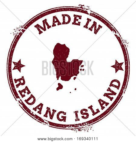 Redang Island Seal. Vintage Island Map Sticker. Grunge Rubber Stamp With Made In Text And Map Outlin