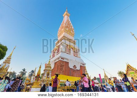 People Ceremony To Worship The Beautiful At Wat Phra Thatphanom