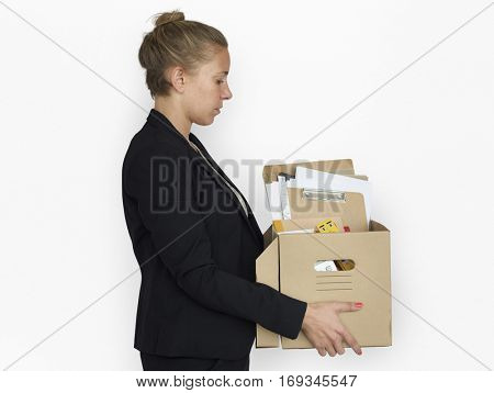 Caucasian Business Woman Retrenchment