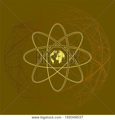 Flat Paper Cut Style Icon Of Science Symbol