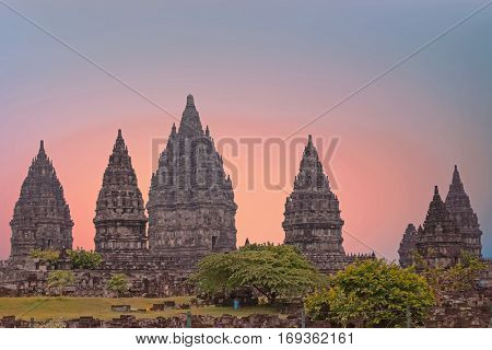 Prambanan or Candi Rara Jonggrang is a Hindu temple compound in Java, Indonesia, dedicated to the Trimurti: the Creator (Brahma), the Preserver (Vishnu) and the Destroyer (Shiva)
