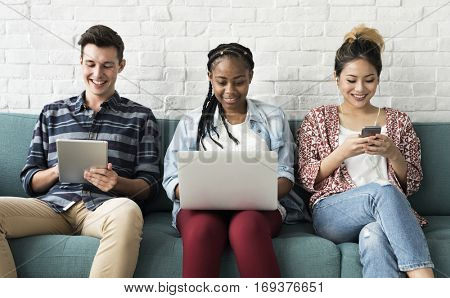 People Mobile Tablet Laptop Technology