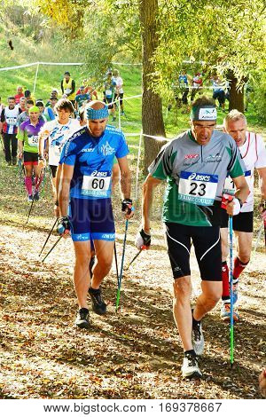 Verneuil sur Seine France - october 22 2016 : the second Championship of nordic walking of France