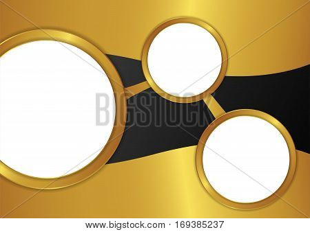 Abstract vector background. Round paper notes on the gold, Vector design.