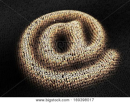 3D Illustration. 3d e-mail sign. Image with clipping path