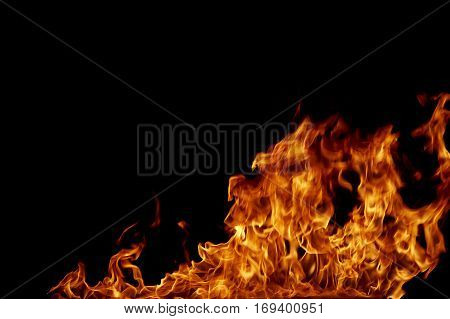 frame fire burn on a black background