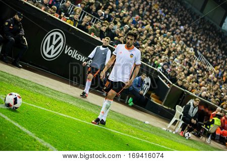 VALENCIA, SPAIN - JANUARY 3: Dani Parejo during King Cup soccer match between Valencia CF and Celta de Vigo at Mestalla Stadium on January 3, 2017 in Valencia, Spain