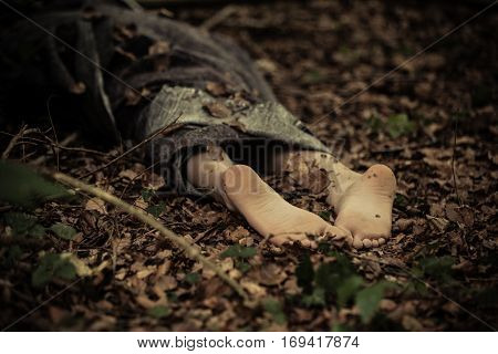 Dead Body Feet On The Ground